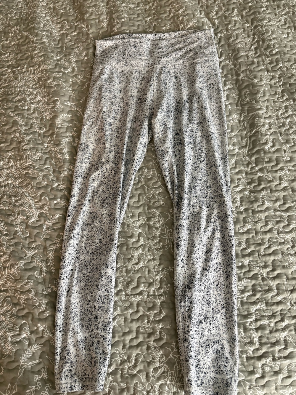 Fabletics Black and White Speckle High-Rise Leggings